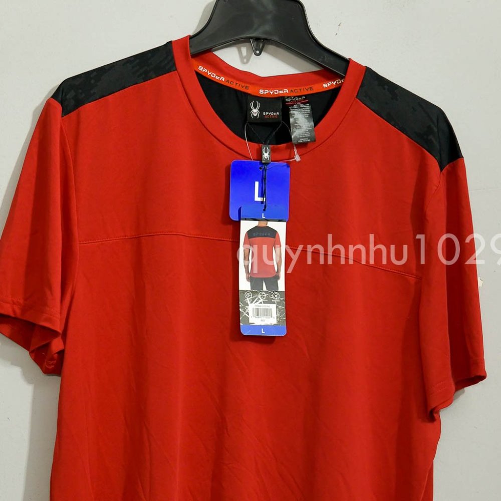 Brand new Spyder active men tee shorts sleeve RED - Picture 3 of 7